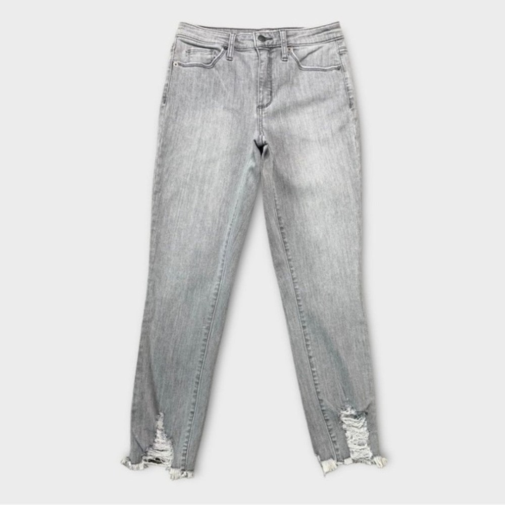 Universal Thread High Rise Raw Hem Gray Skinny Crop Jeans Womens Size 27